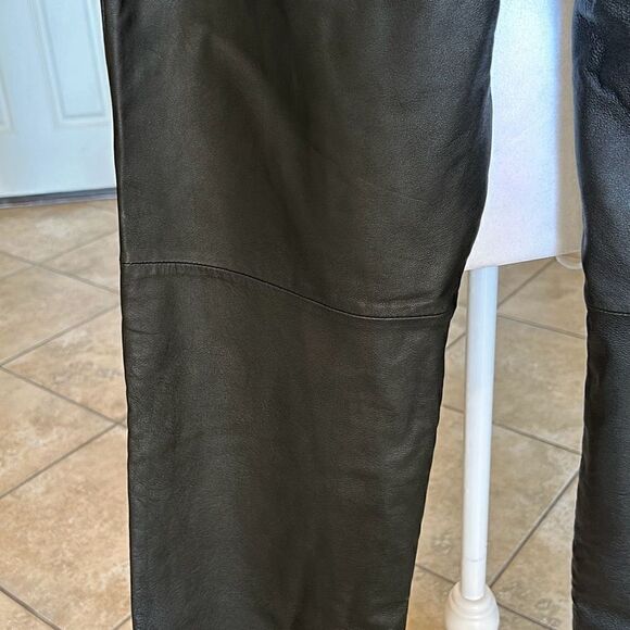 Preview Collection Womens Size 10 Lamb Skin Leather Pants Black Zip Front NWOT - Picture 5 of 7